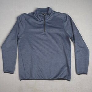 Oakley Men's Blue Heathered 1/4 Zip Pullover Athletic Performance Top Size Large